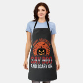 Zeg Boe Halloween Pompoen Ontwerp_1 Schort (Gedragen)