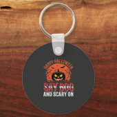 Zeg Boe Halloween Pompoen Ontwerp_1 Sleutelhanger (Voorkant)