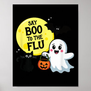 Zeg Boe tegen de griep Halloween Poster