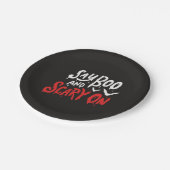 Zeg Boo en Scary op | Funny Halloween Party Papieren Bordje (Gekanteld)