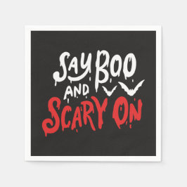 Zeg Boo en Scary op | Funny Halloween Party Servet