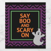 Zeg Boo en Scary op, Halloween Party Wijn Etiket (Enkel label)