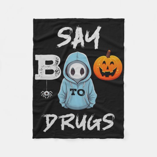 Zeg Boo tegen drugs Funny Halloween Red Week A Fleece Deken (Voorkant)