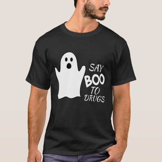 Zeg Boo tegen drugs Halloween Red Ribbon Week Awar T-shirt (Voorkant)