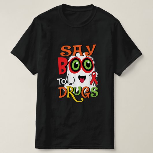 Zeg Boo tegen drugs T-shirt (Design voorkant)