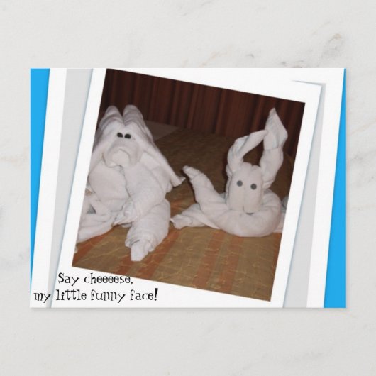 Zeg Cheeeseee m'n grappige gezicht. Briefkaart (Voorkant)