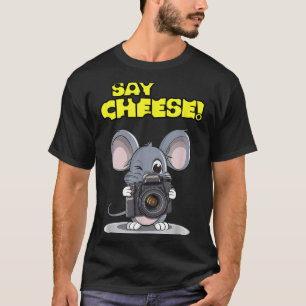 Zeg Cheese Grappige Muis Fotograaf Foto Camera H T-shirt