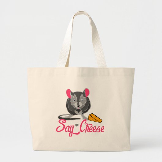 Zeg Cheese Mouse Grote Tote Bag (Voorkant)