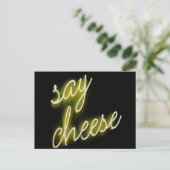 Zeg Cheese Neon Lights Briefkaart (Staand voorkant)