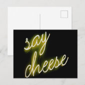 Zeg Cheese Neon Lights Briefkaart (Voorkant / Achterkant)