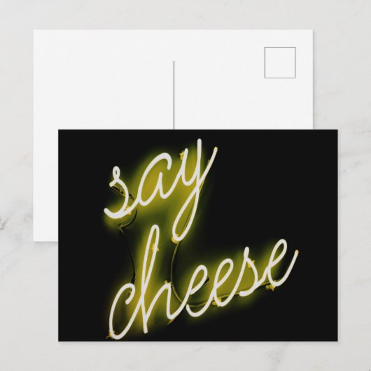 Zeg Cheese Neon Lights Briefkaart (Voorkant / Achterkant)