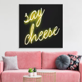 Zeg Cheese Neon Lights Canvas Afdruk (Insitu (Woonkamer))