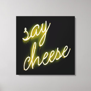 Zeg Cheese Neon Lights Canvas Afdruk