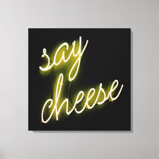 Zeg Cheese Neon Lights Canvas Afdruk (Voorkant)