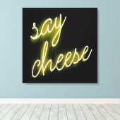 Zeg Cheese Neon Lights Canvas Afdruk (Insitu (Houten vloer))