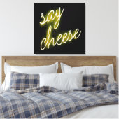 Zeg Cheese Neon Lights Canvas Afdruk (Insitu (Slaapkamer))