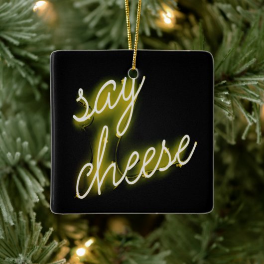 Zeg Cheese Neon Lights Keramisch Ornament (Boom)