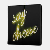 Zeg Cheese Neon Lights Keramisch Ornament (Links)