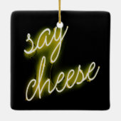 Zeg Cheese Neon Lights Keramisch Ornament (Achterkant)