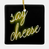 Zeg Cheese Neon Lights Keramisch Ornament (Voorkant)