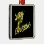 Zeg Cheese Neon Lights Metalen Ornament (Rechts)