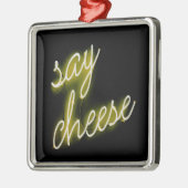 Zeg Cheese Neon Lights Metalen Ornament (Links)