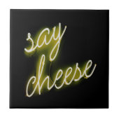 Zeg Cheese Neon Lights Tegeltje (Voorkant)