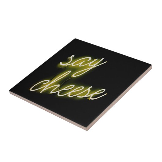 Zeg Cheese Neon Lights Tegeltje (Zijkant)