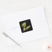 Zeg Cheese Neon Lights Vierkante Sticker (Envelop)