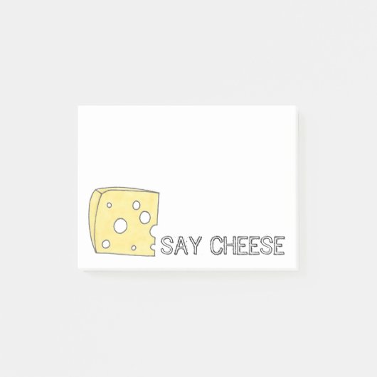 Zeg Cheese Swiss Wedge Holey Cheese Foodie Post-it® Notes (Voorkant)