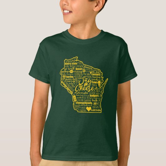 Zeg Cheese!  Wisconsin Kinder T-shirt (Voorkant)