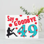 Zeg dag tegen 49 een 50e verjaardag viering kaart (Staand voorkant)
