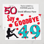 Zeg dag tegen 49 een 50e verjaardag viering kaart (Voorkant / Achterkant)