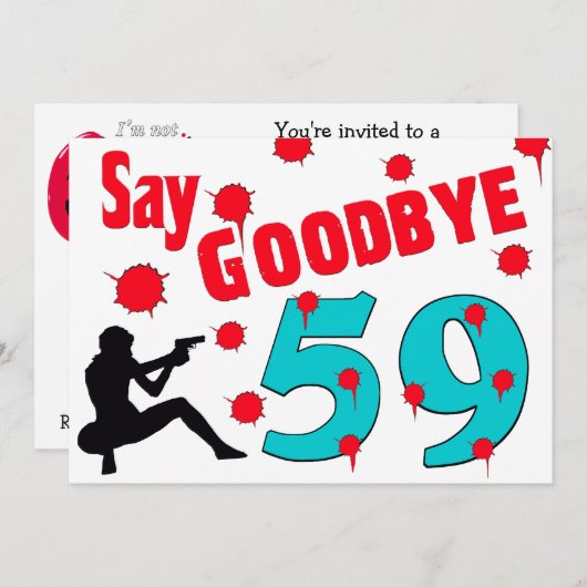 Zeg dag tegen 59 een 60e verjaardag viering kaart (Voorkant / Achterkant)