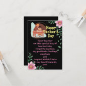 Zeg dank aan het leraar Wenskaart Kaart (Voorkant / Achterkant in situ)