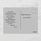 Zeg dank voor een reparatie briefkaart (Achterkant)