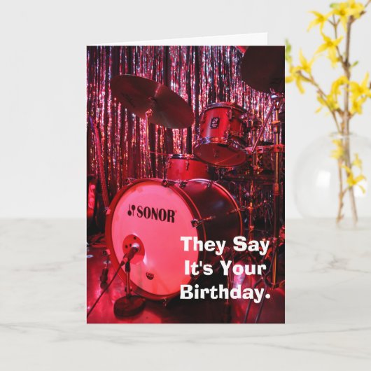 Zeg dat het je verjaardagsdrummer Kaart is (Gele Bloem)