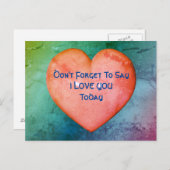 Zeg dat ik hou van je roze hart Briefkaart (Voorkant / Achterkant)