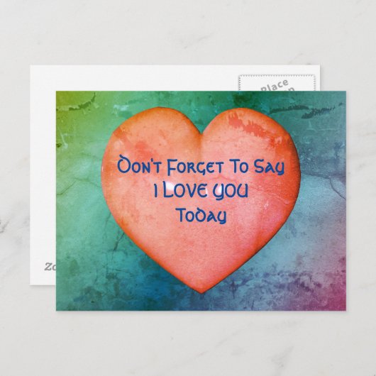 Zeg dat ik hou van je roze hart Briefkaart (Voorkant / Achterkant)