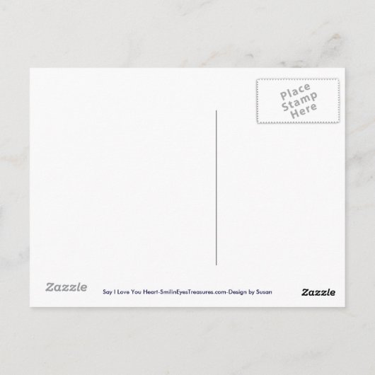 Zeg dat ik hou van je roze hart Briefkaart (Achterkant)