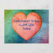 Zeg dat ik hou van je roze hart Briefkaart (Voorkant)