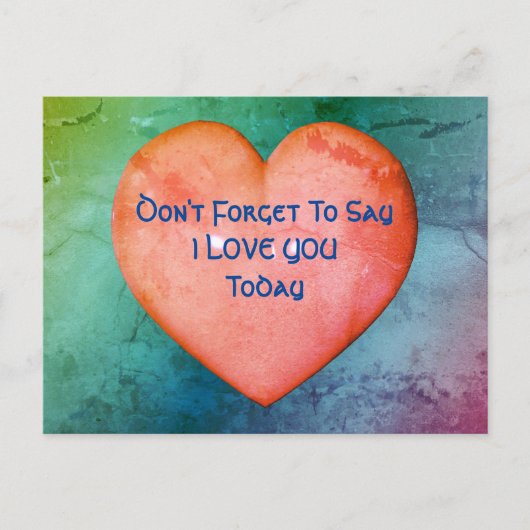 Zeg dat ik hou van je roze hart Briefkaart (Voorkant)