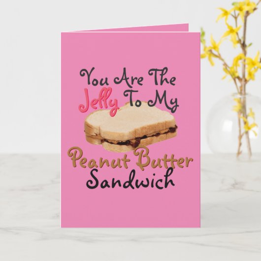 Zeg dat ik van je hou met Peanut Butter Jelly Sand Kaart (Gele Bloem)