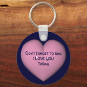 Zeg dat ik van je hou roze hoofdketting sleutelhanger (Voorkant)