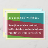 Zeg eens, lieve Vrijwilliger Bedankkaart (Voorkant / Achterkant)