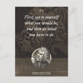 Zeg eerst tegen jezelf wat je zou zijn; en dan briefkaart (Voorkant)