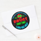 Zeg elke keer NEE tegen drugs Ronde Sticker (Envelop)