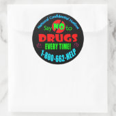 Zeg elke keer NEE tegen drugs Ronde Sticker (Tas)