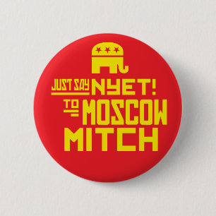 Zeg enkel NYET aan MITCH MOSCOW Ronde Button 5,7 Cm