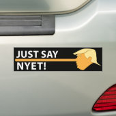 Zeg enkel Nyet (op zwart) Bumpersticker (Op auto)